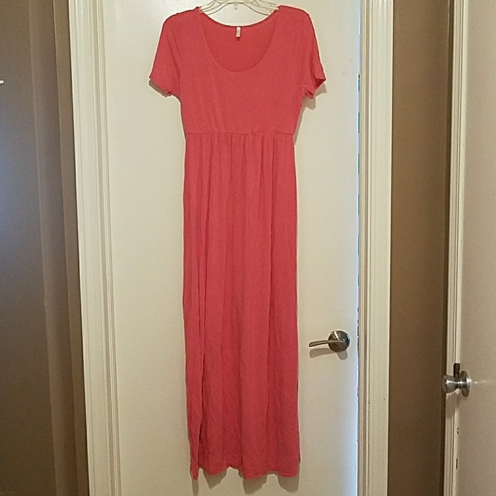 Pink Blush knit maternity maxi